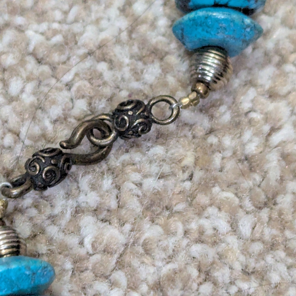 Vintage Genuine Turquoise Necklace/30" good condition - Picture 3 of 7